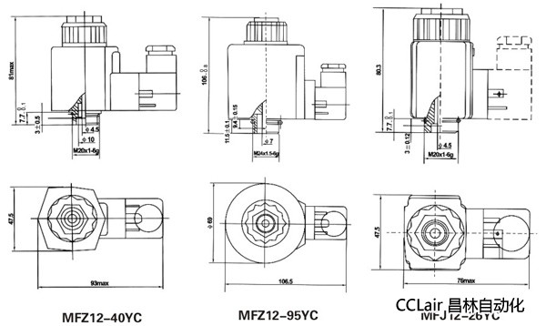 油研型液壓閥用電磁鐵線(xiàn)圈，MFJ12-YC交流濕式閥用電磁鐵,MFZ12-YC直流濕式閥用電磁鐵,比例電磁鐵