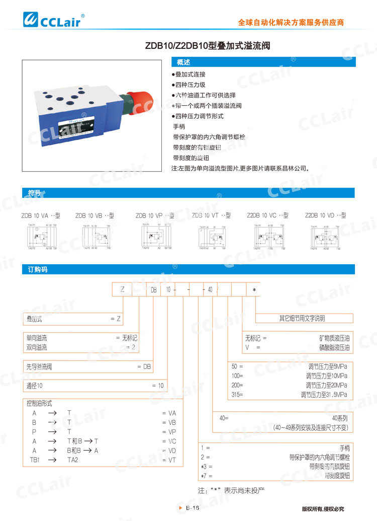 ZDB10,Z2DB10型疊加式溢流閥-1 