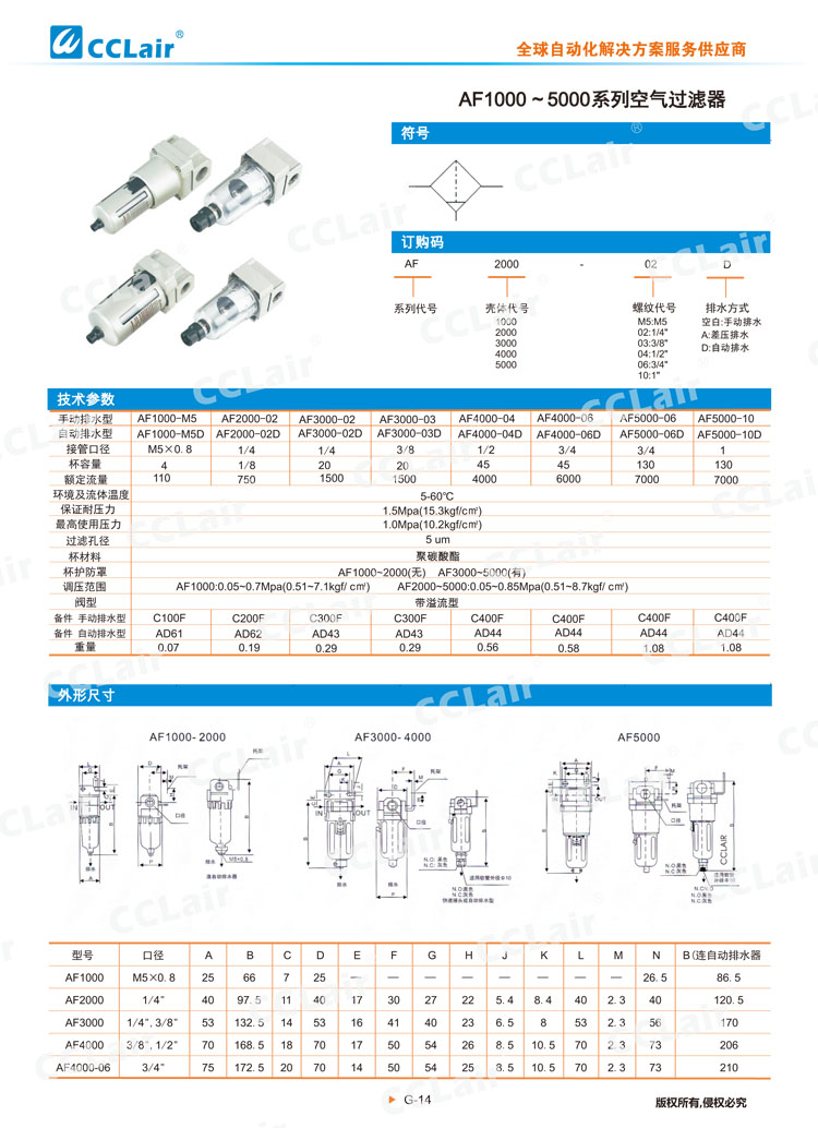 AF1000-5000系列空氣過濾器