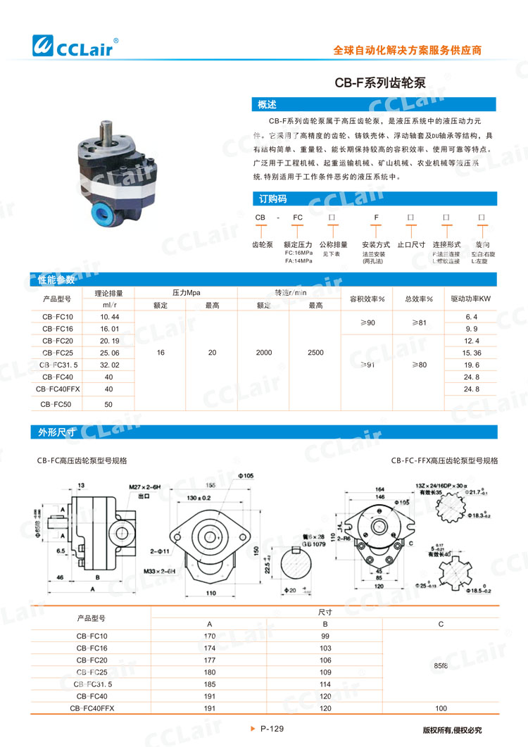 CB-F系列齒輪泵