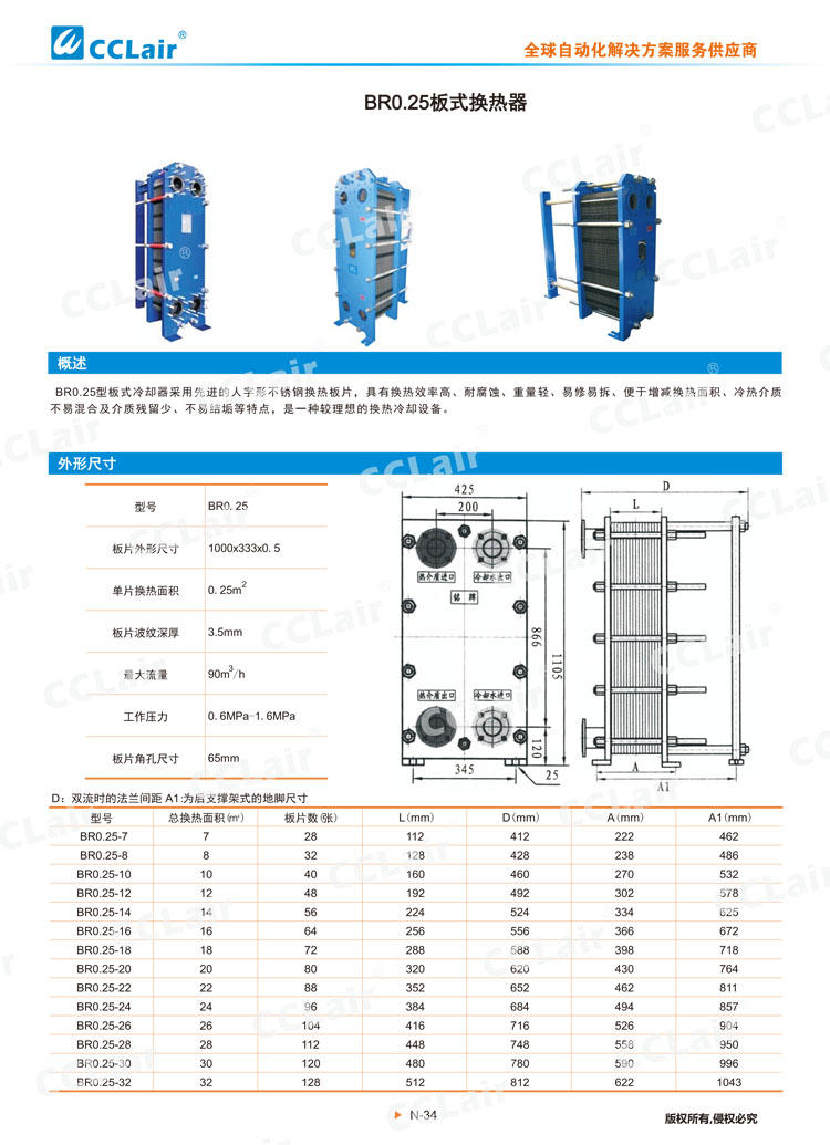 BR0 25板式換熱器