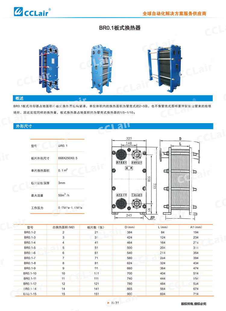 BR0 1板式換熱器